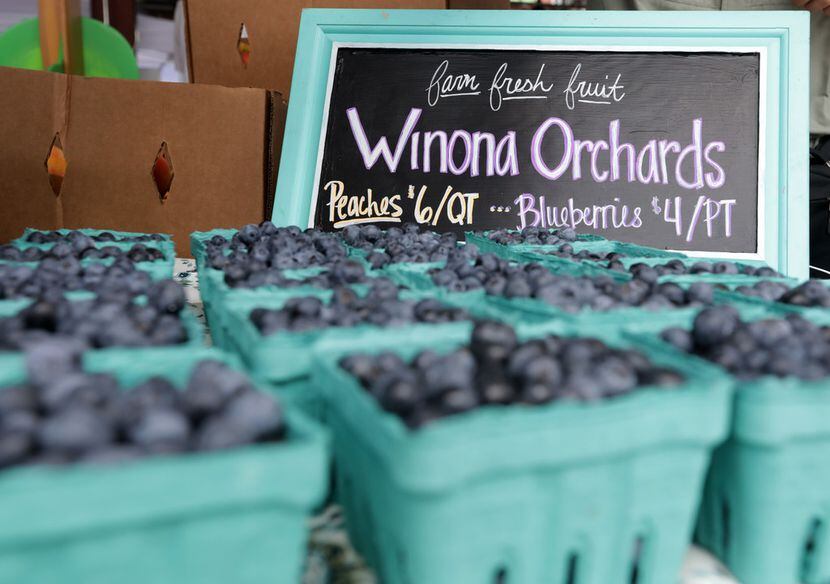 Blueberries from Winona Orchards in Winona were among the fresh produce at the Frisco Fresh...