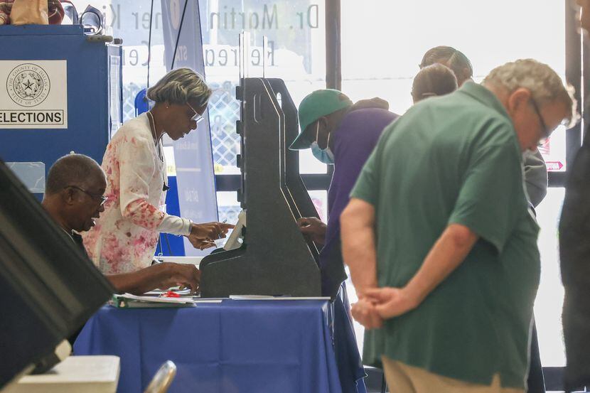 Voters cast ballots in the May 6 election at the Dr. Martin Luther King Jr. Recreation...