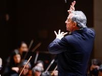 Music director Fabio Luisi leads the Dallas Symphony Orchestra and solo cellist Jan Vogler...