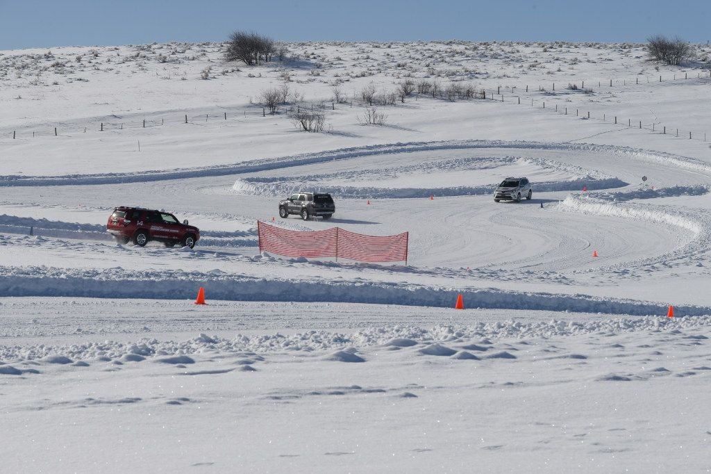 Lapping at the Bridgestone Winter Driving School in Steamboat Springs, Colo..