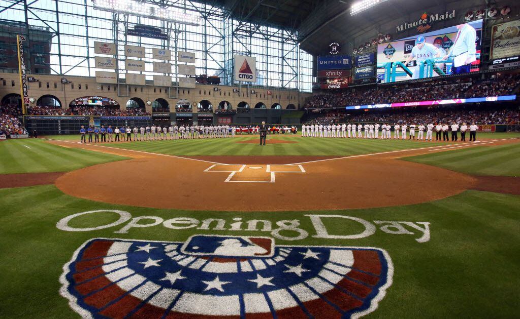 Houston 23, The outfield wall at Minute Maid Park features …