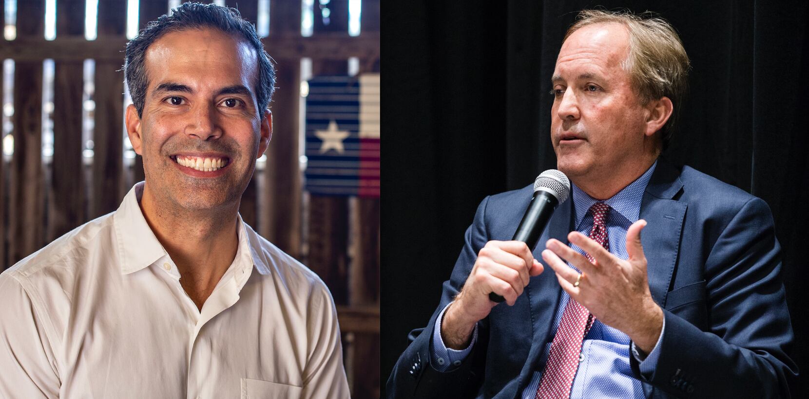 Texas Land Commissioner George P. Bush (left) is one of three candidates challenging...