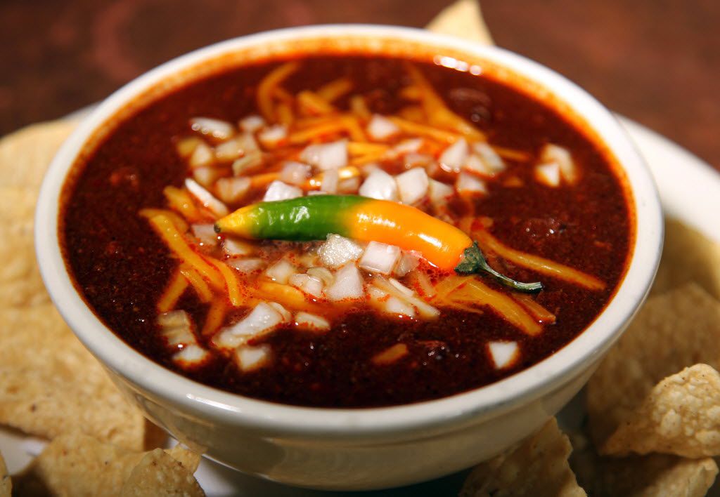 Original "Texas Red"  Chili at Tolbert's Restaurant  on Main Street in Grapevine, Texas on...