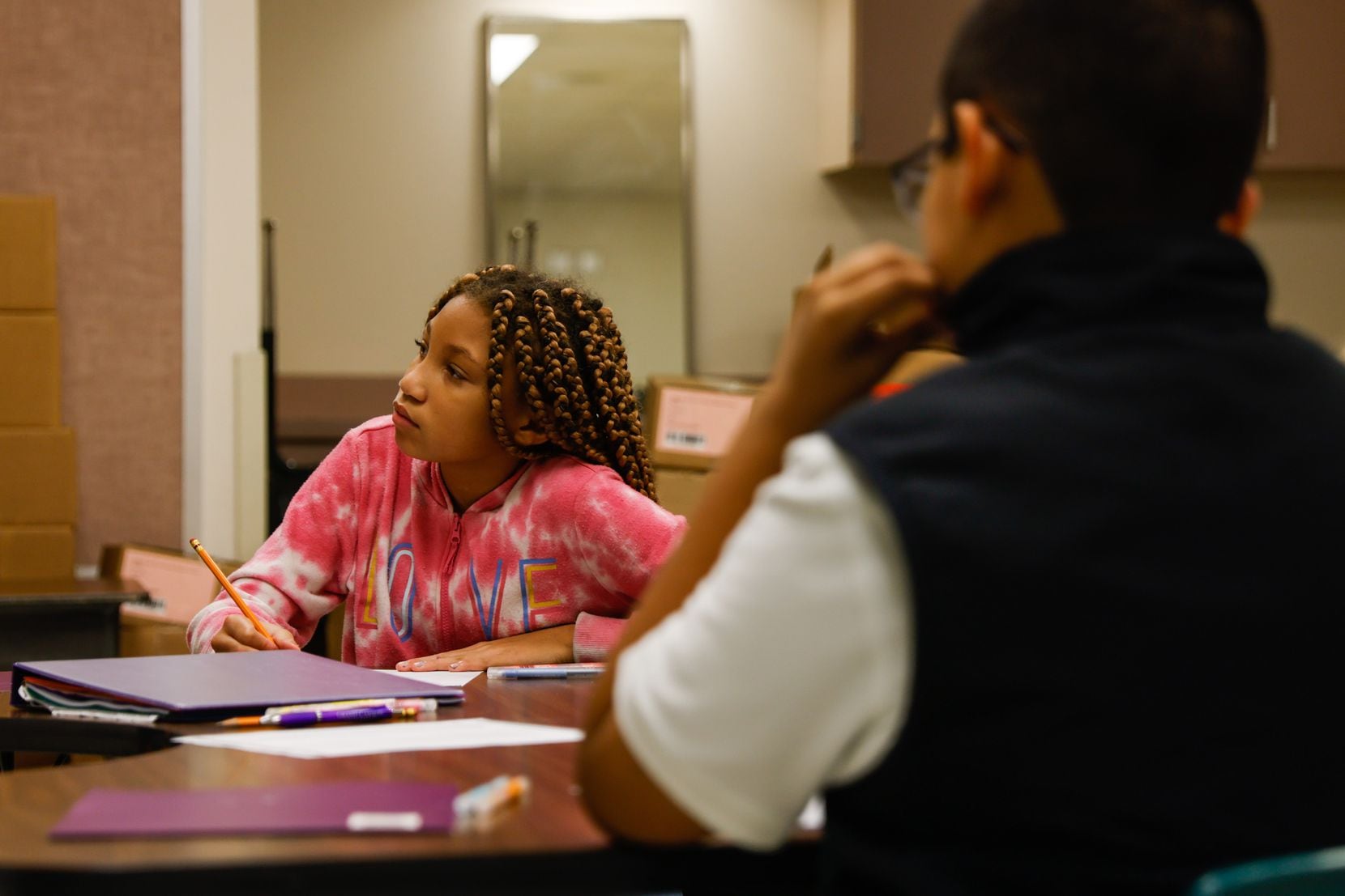 Student Giselle Hoyle during a tutoring session at Katherine Stephens Elementary School in...