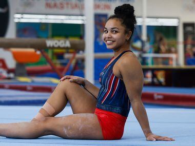 Gymnast Konnor McClain, 17, who has Olympic aspirations  at WOGA gymnastics on Wednesday,...