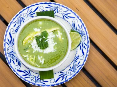 This bowl of pozole verde soup was prepared by Chef Nico Sanchez at Meso Maya. The company...