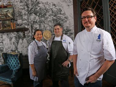 From left: executive pastry chef Marlene Duke, executive chef Scott Romano and chef-owner...