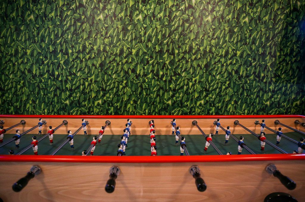 Eight person foosball is seen at Punch Bowl Social on Thursday, June 27, 2019 in Dallas. (Ryan Michalesko/The Dallas Morning News)