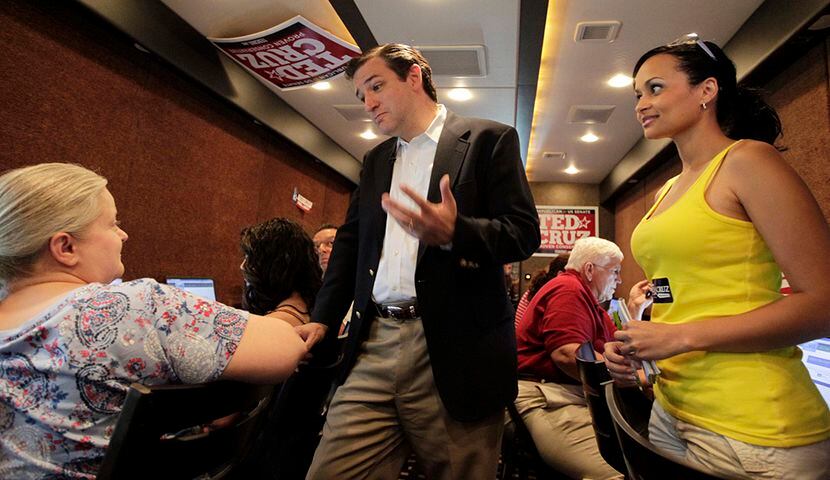 As a candidate for Senate in May 2012, Ted Cruz made a stop at the Tea Party Express mobile...