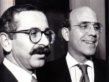 Edward Safdie (left) and Richard Marcus are seen in this picture on October 21, 1984.