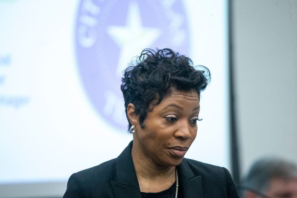 Police Chief U. Renee Hall  during a City Council briefings on a Dallas Police Department...