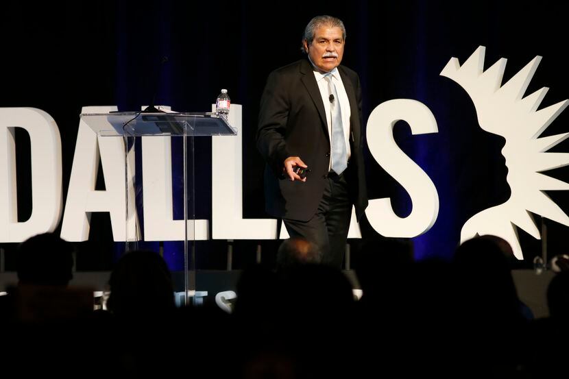 Dallas Independent School District superintendent Dr. Michael Hinojosa speaks at the Dallas...