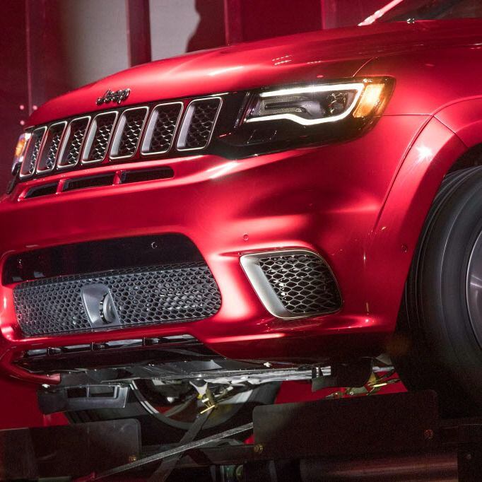 A detail of the Jeep 707-horsepower Grand Cherokee Special. 
