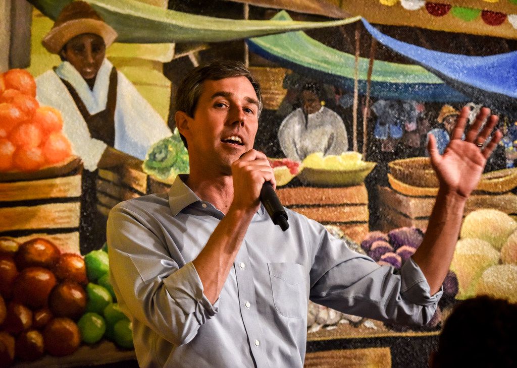 Presidential candidate Beto O'Rourke participated in a round-table talk with local...