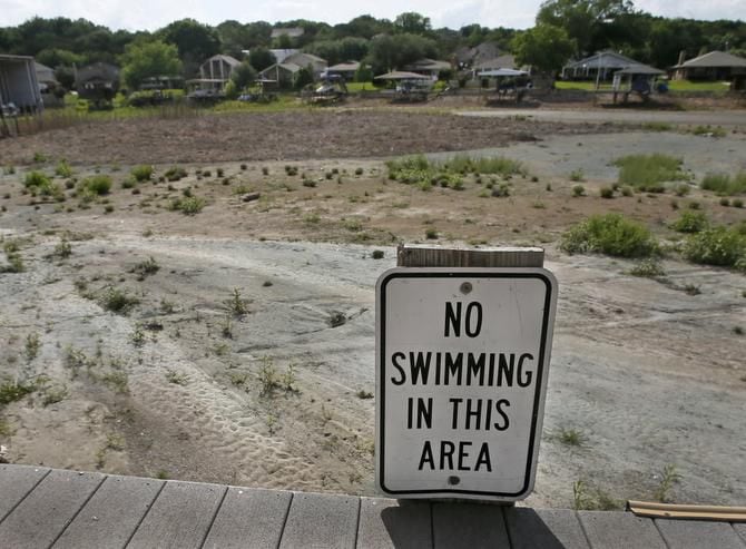 The DeCordova Marina showed the effects of the drought at Lake Granbury in DeCordova, Texas...