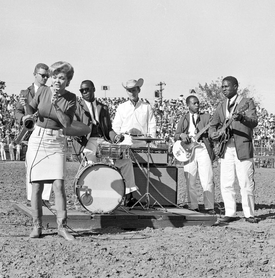 At the Texas Prison Rodeo in Huntsville, prisoners performed to large crowds every Sunday. Here, Candy Barr performs "Fever" — after her release — in 1966.