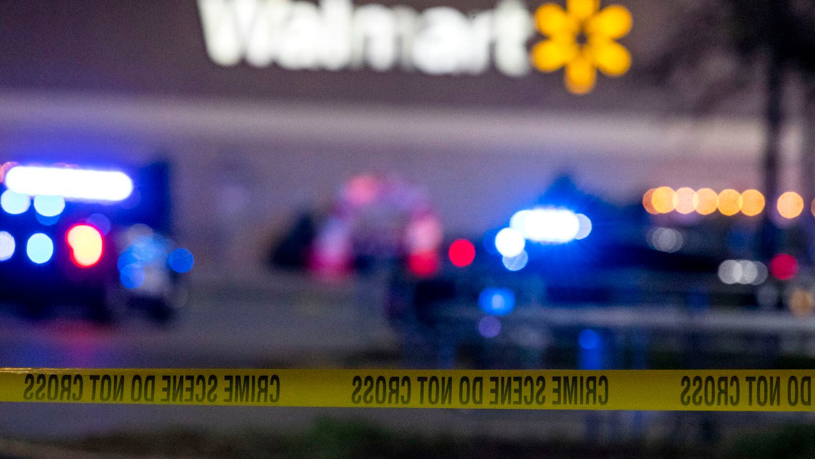 Police tape cordons off the scene of a fatal shooting at a Chesapeake, Va., Walmart Tuesday,...
