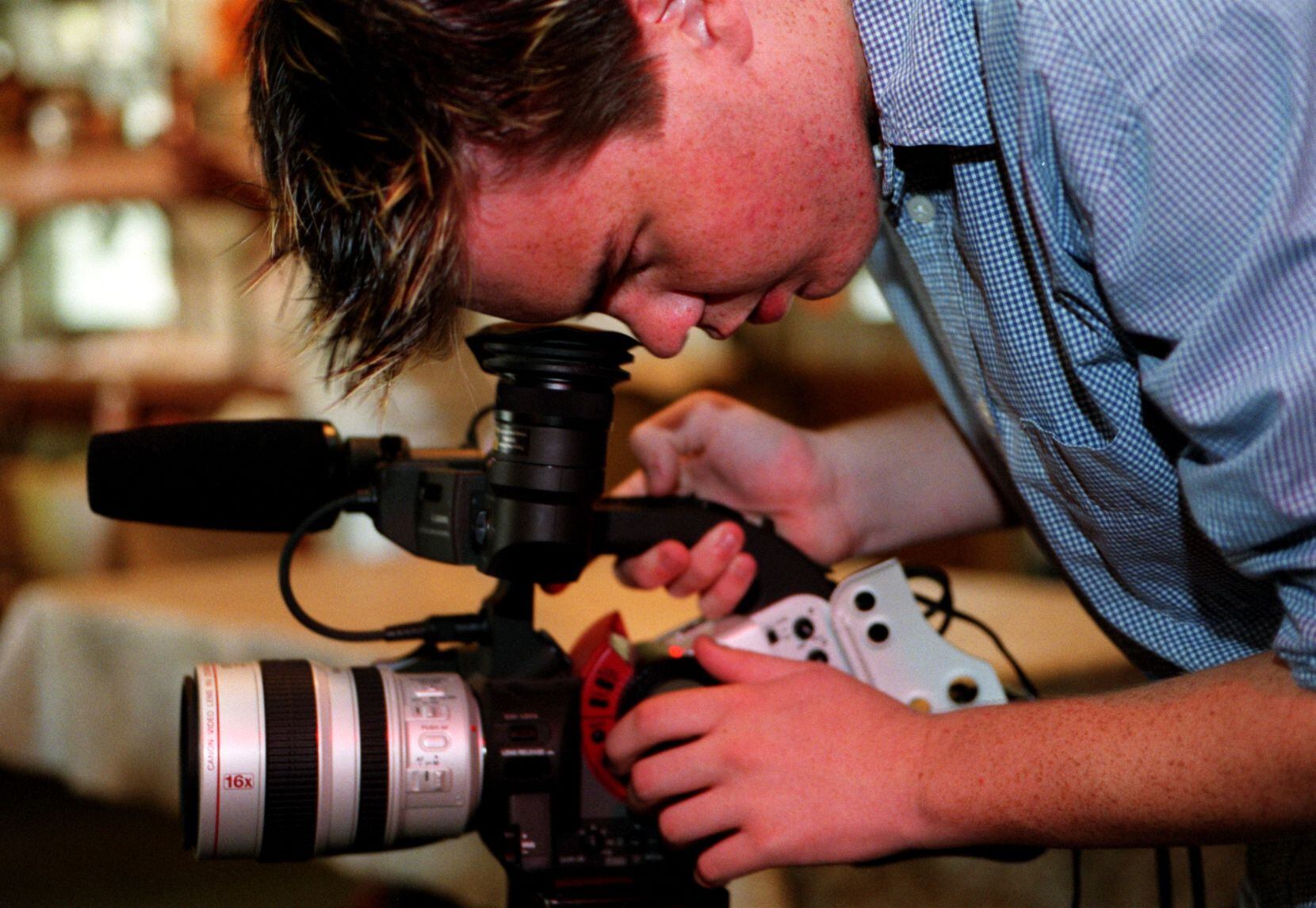 A 16-year-old Ash Christian looks through the lens on the set of his directorial debut,...