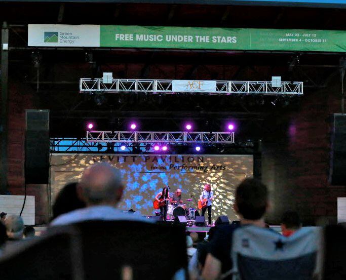 Miranda Dawn and Chris Hawkes Dawn & Hawkes perform during Levitt Pavilion's Green Mountain...