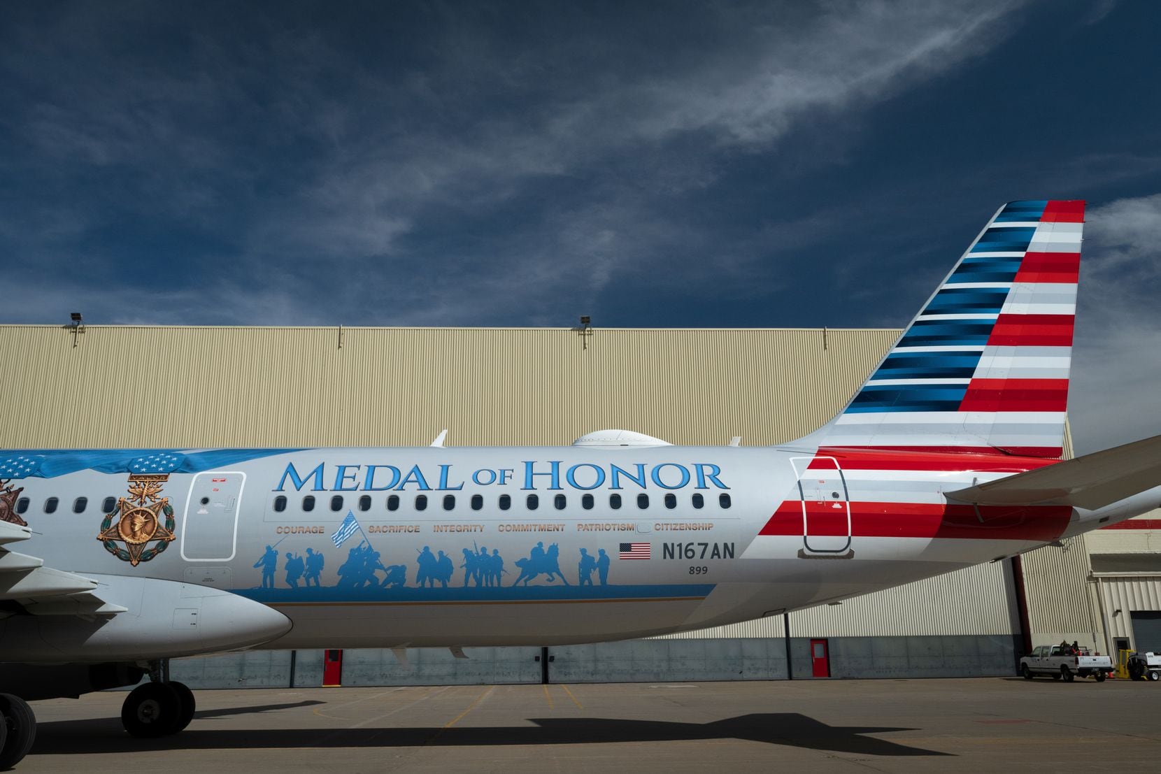 American Airlines' Flagship Valor plane was unveiled Thursday.