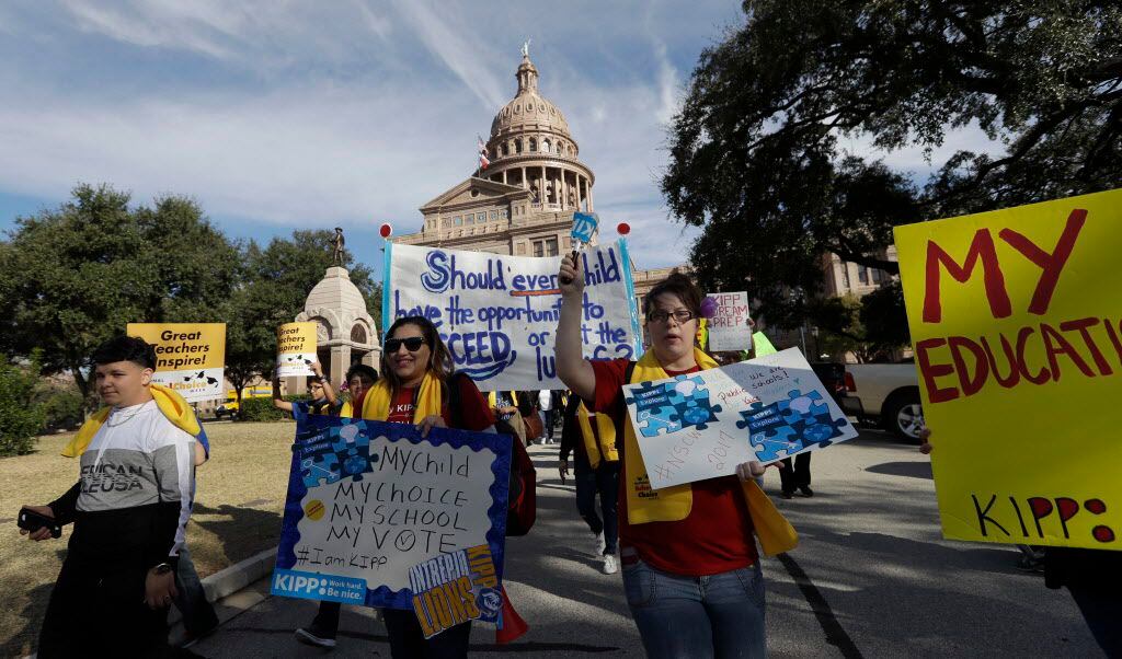 Parents, students and administrators rally in support of school choice in Austin.