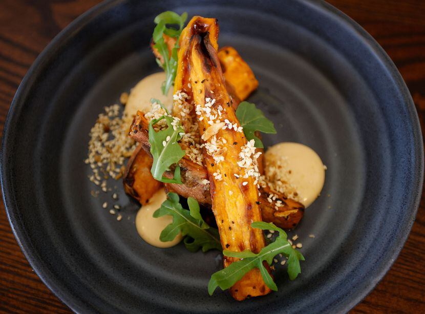Grilled Sweet Potatoes are seen in SECOND Bar+Kitchen at The Crazy Water Hotel, Tuesday,...