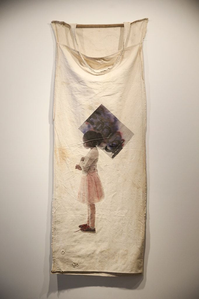 'Sugar and Spice (Suffrage Project),' a pigment print on a vintage cotton picking sock by...