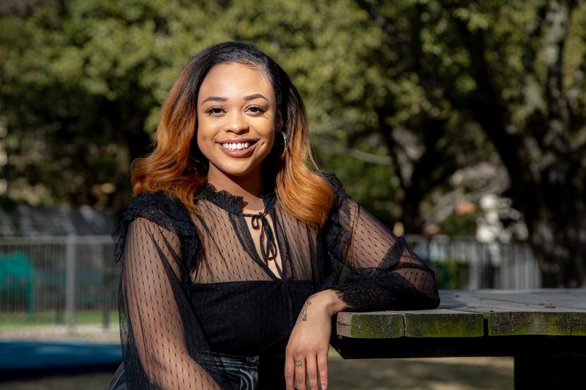 Bria Gladney poses for a photo in Irving, Tuesday, February 2, 2021. Gladney discovered that...