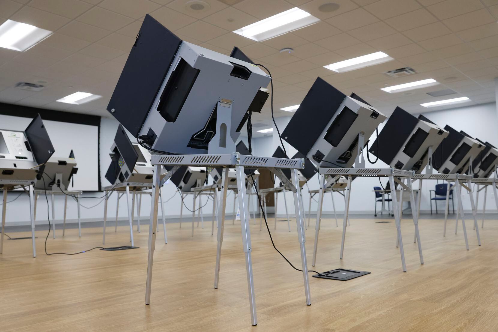 Voting machines, Thursday, Oct. 6, 2022 at Dallas County Election Center in Dallas. 