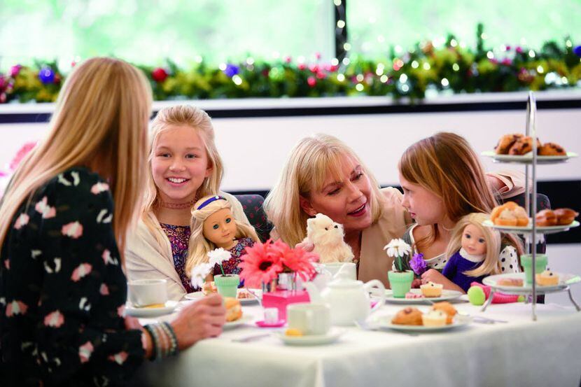 Girls dine with their dolls at American Girl Bistro at Galleria Dallas. 