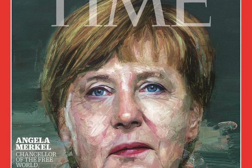 Portada de la revista “Time” con su elección de la persona del año: la canciller alemana...