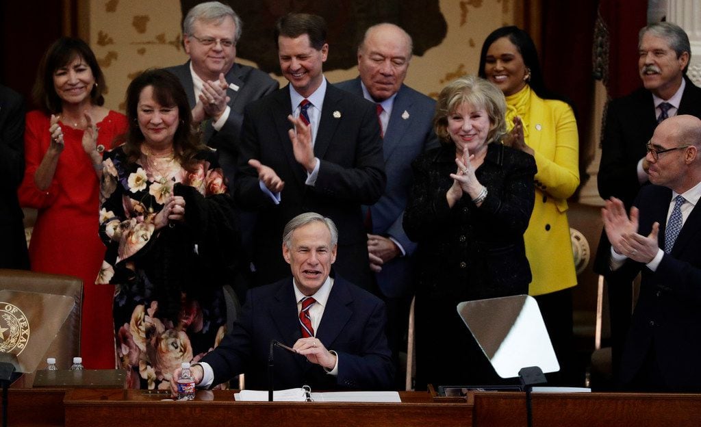 Texas Gov. Greg Abbott gave his State of the State Address in the House Chamber on Feb. 5,...