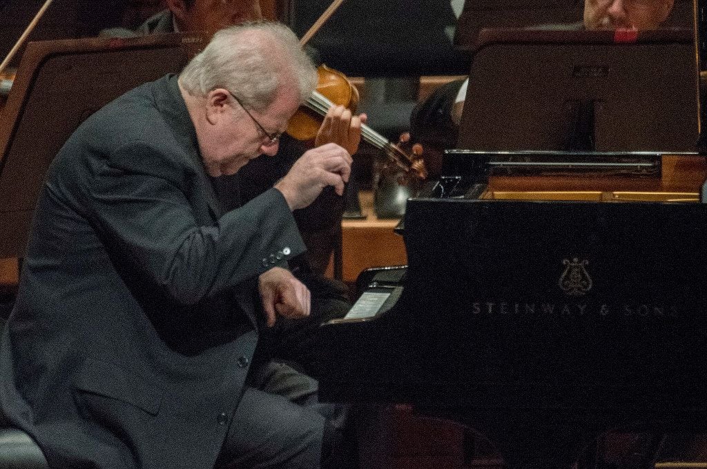 Emanuel Ax, shown performing Beethoven's Piano Concerto No. 2 in B-flat major, Op.19 with...
