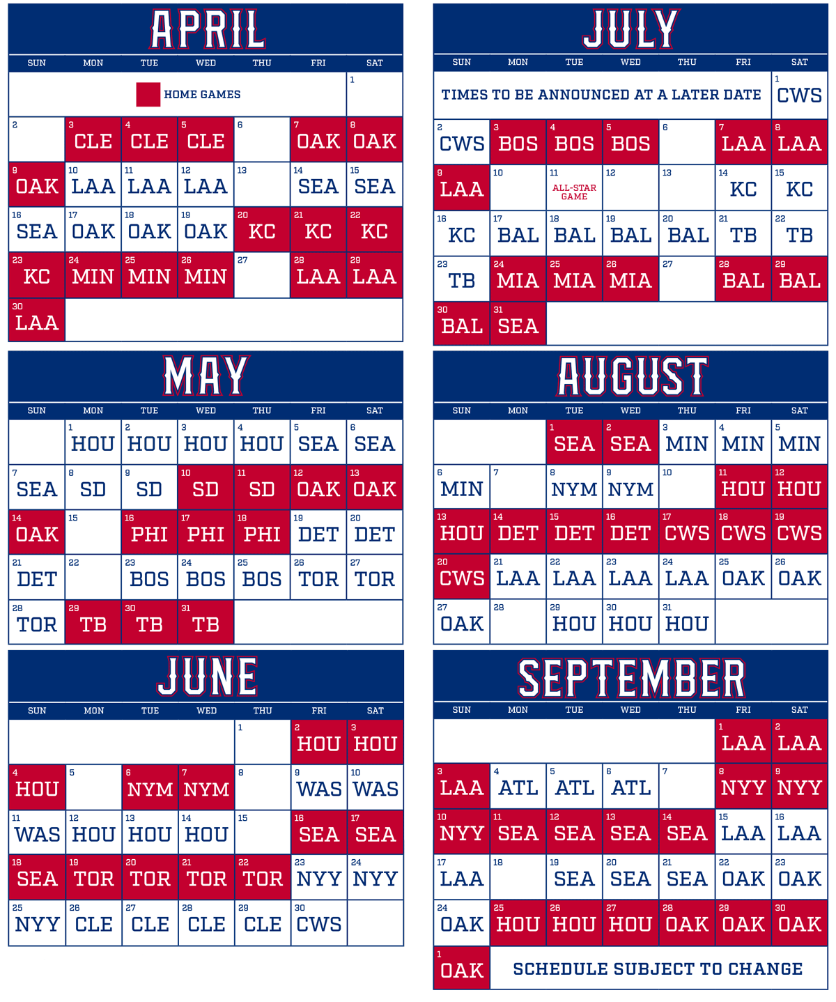Rangers 2017 schedule released: Texas to open next season at home play