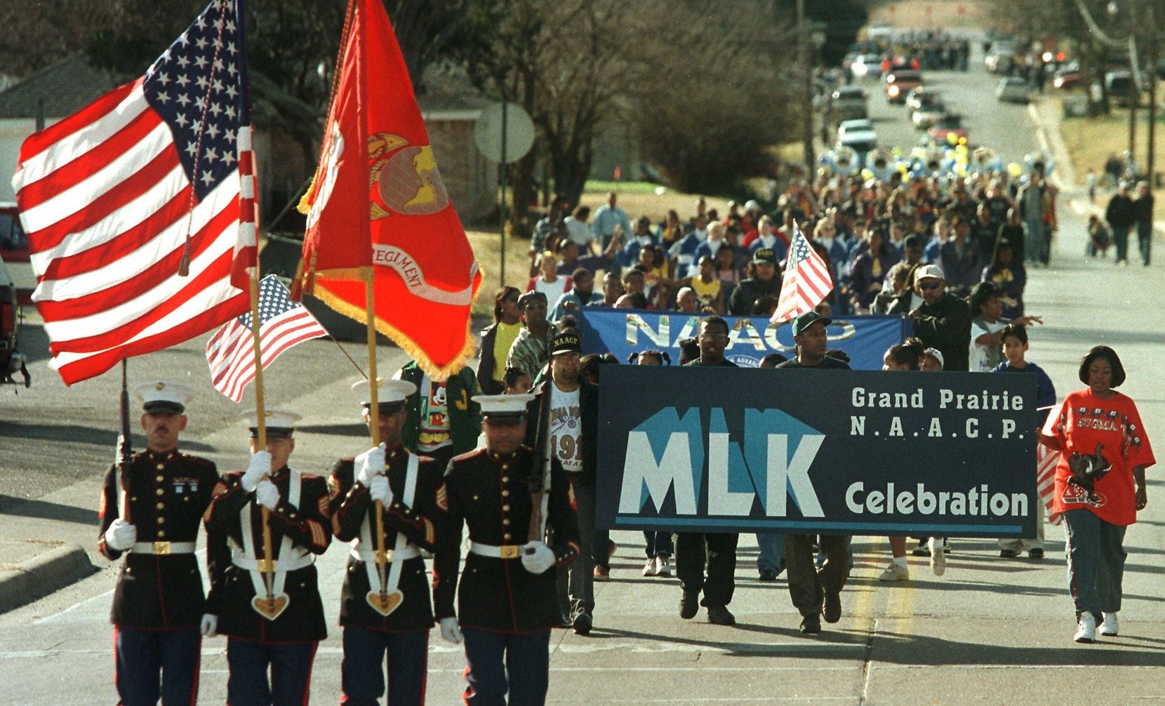 Grand Prairie citizens march in an earlier Dr. Martin Luther King Jr. Day Parade.