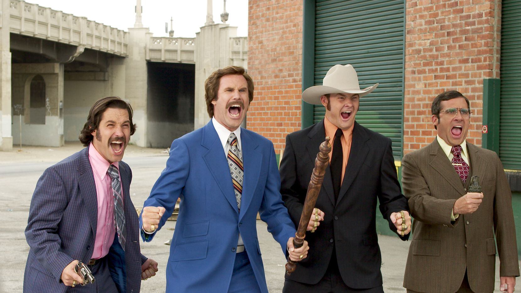 Left to right: Paul Rudd, Will Ferrell, David Koechner and Steve Carell in the 2004 movie...
