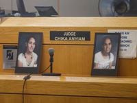 Photos of Sarah and Amina Said are shown during the second day of trial for Yaser Said at...