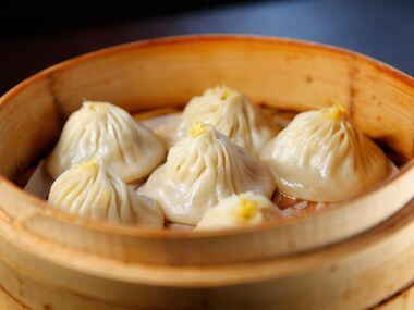 Steamed pork and crab meat juicy dumplings (xiao long bao) at Fortune House  (Tom Fox/Staff...