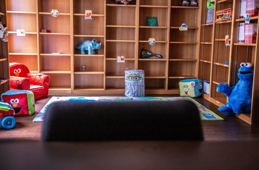 A "Sesame Street" themed play room in the Dallas County Public Defender's office at the...