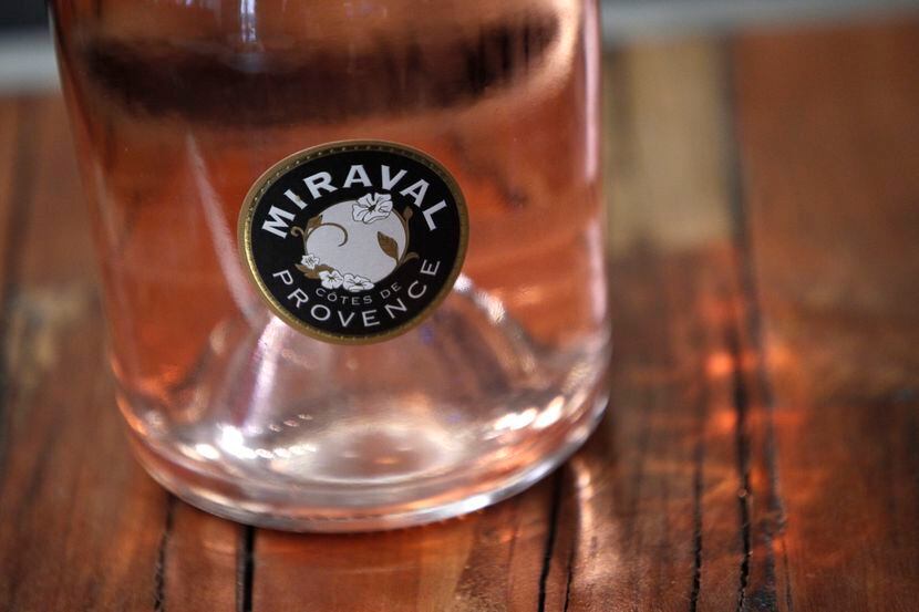 A bottle of Miraval 2013 rose wine 