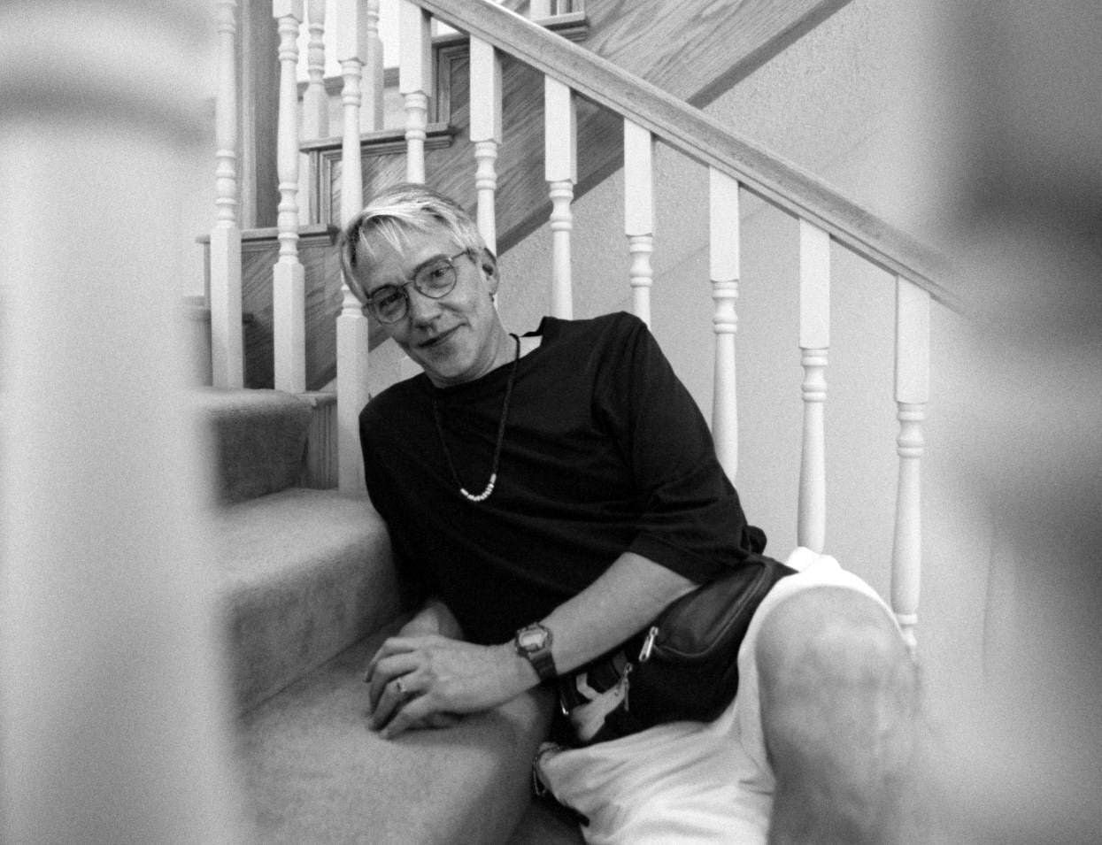 Don Maison, former president and CEO of AIDS Services of Dallas, sat on the staircase at the...
