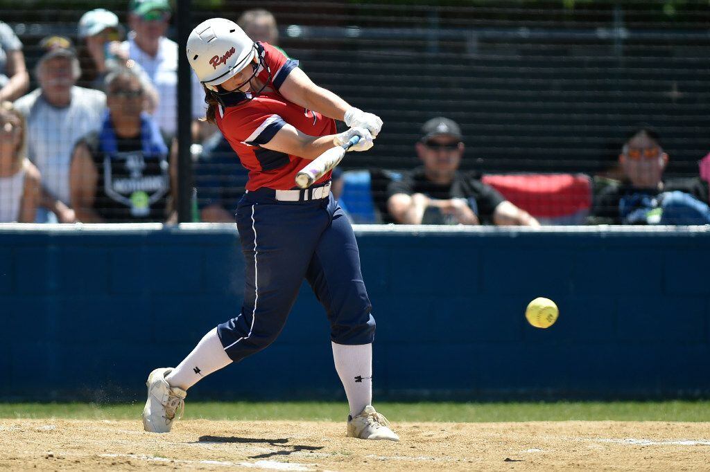 Denton Ryan's Abby Buettner leads the Dallas area in RBIs with 55, (Jeff Woo/Denton...