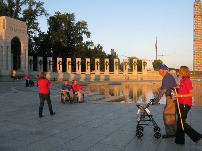Bob Northington (right), 84, of Dallas and other Dallas-area veterans visit World War II...