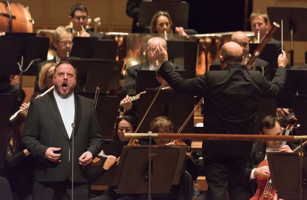 Matthias Goerne sings as  Jaap Van Sweden leads members of the Dallas Symphony Orchestra...