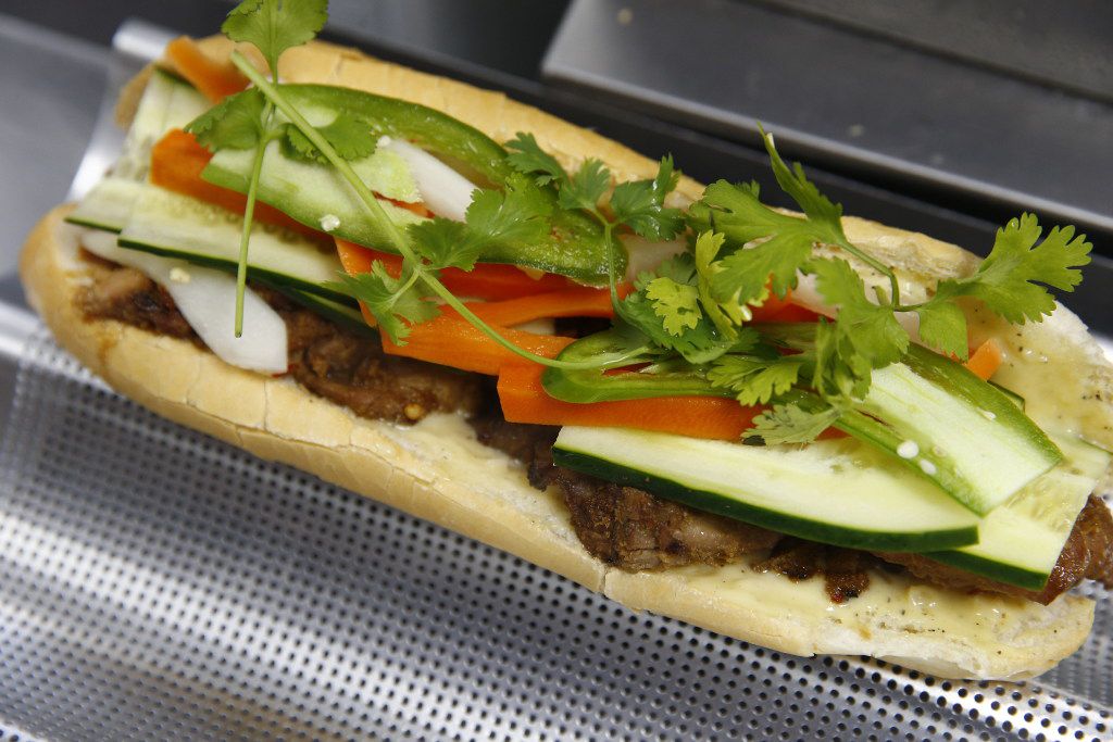 Banh mi sandwiches are the thing at Sandwich Hag in Dallas. Here's the lemongrass chicken...