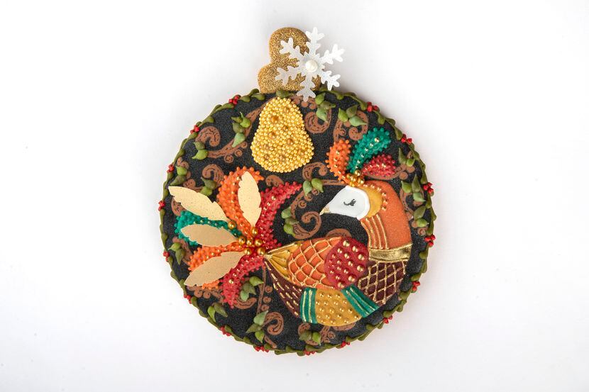 The First Day of Christmas Ornament (Partridge in a Pear Tree), made by Suzanne Whitbourne,...