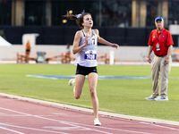 Natalie Cook of Flower Mound competes in the girls’ 1600-meter final at the UIL Track &...