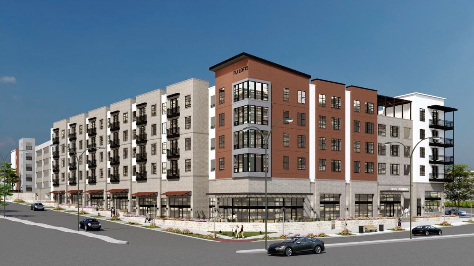The Fiji Lofts apartments are planned at 301 S. Corinth, east of Interstate 35E.