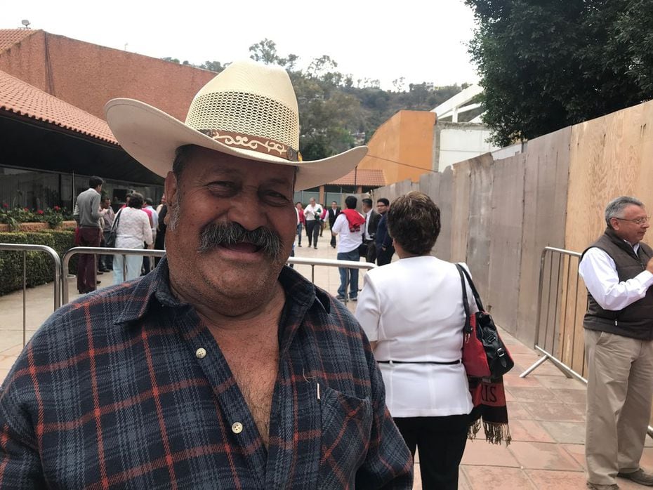 Jose Luis Padilla Aranjo traveled far to see the PRI candidate in Morelia, Michoacan.