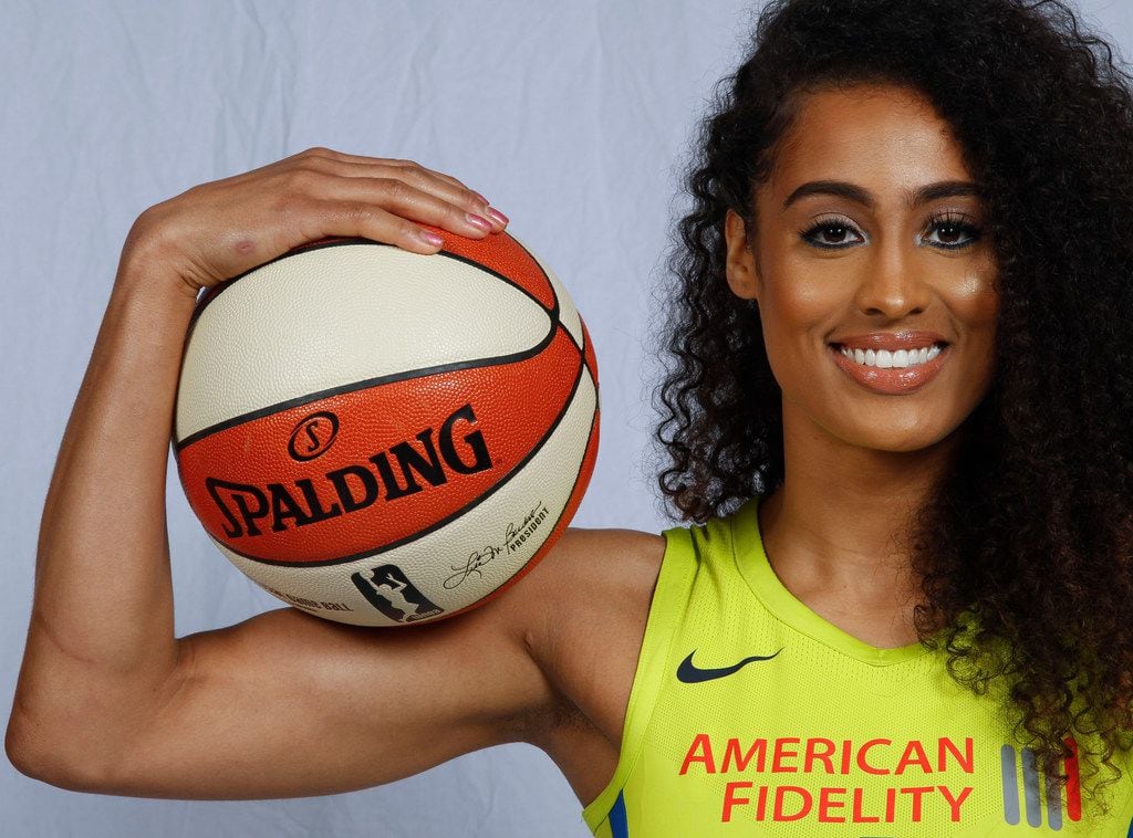 Dallas Wings guard Skylar Diggins-Smith (4) poses for a photo during the team's Media Day at...
